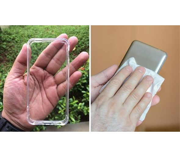 Phone cover cleaning
